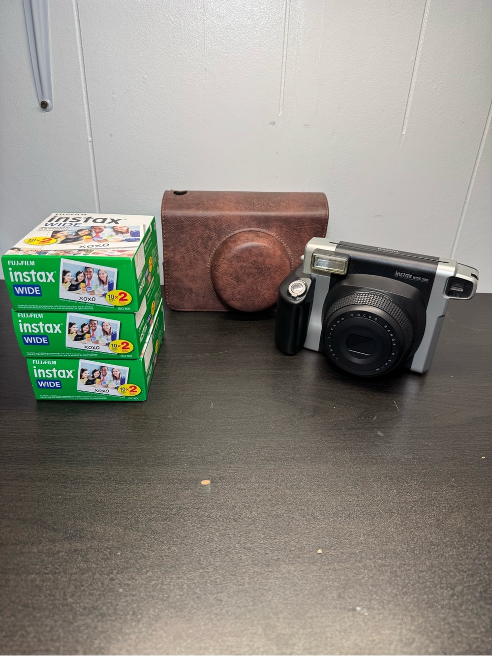 Fujifilm Instax Wide 300 Instant Film Camera Black & Silver Bundle w/ 68 Film